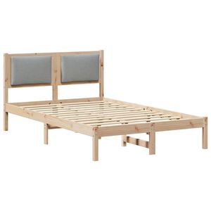 vidaXL Gultas rāmis Gai&scaron;i pelēks 120 x 190 cm Ciets priedes koks