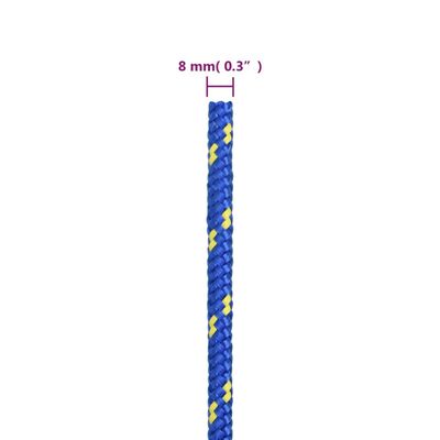 vidaXL laivu virve, zila, 8 mm, 50 m, polipropilēns
