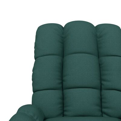 vidaXL masāžas krēsls, tumši zaļš audums