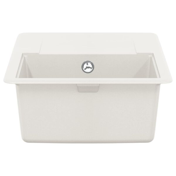 vidaXL Izlietne Balts 670 x 460 mm 80% Kvarts un 20% Sveķi