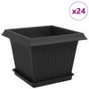 vidaXL Augu podi 24 gab. Melns Plastmasa