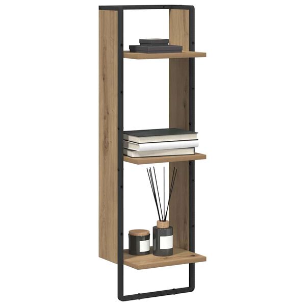 vidaXL Sienas plaukts ar plauktu Artisānā ozols 30 x 25 x 100 cm