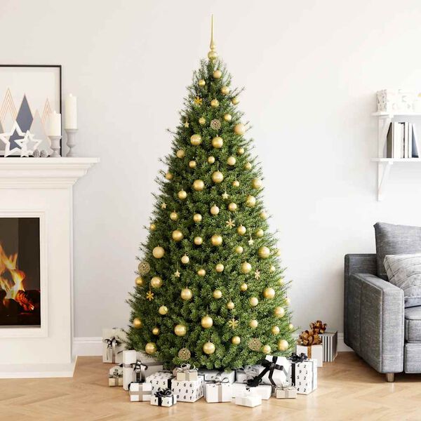 vidaXL Ziemassvētku eglītes rotājumi, 111 daļas, zeltains polistirols