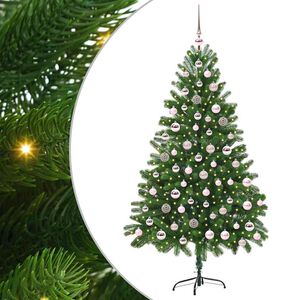 vidaXL Ziemassvētku eglīte su 300 LED ar statīvu Zaļa 180 cm PE