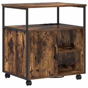 vidaXL Skapjis ar uzlādes staciju Dūmaka ozols 61 x 46 x 67 cm