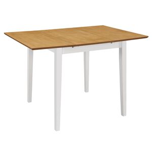vidaXL izvelkams virtuves galds, (80-120)x80x74 cm, balts MDF