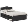 vidaXL Gultas rāmis Melna 120 x 200 cm Ciets priedes koks