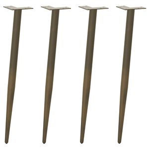vidaXL konsoles galda kājas, 4 gab., koniskas formas, dabīgs tērauds, 72-73 cm, tērauds