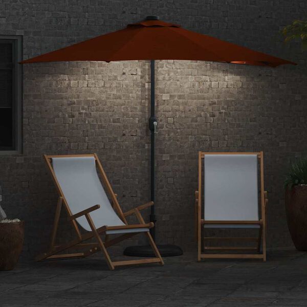 vidaXL Dārza parasols Sarkanbrūns 294 x 150 x 224 cm audums