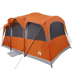 vidaXL Ģimenes telts ar jumtu Oranžs un oranžs 435 x 255 x 216 cm
