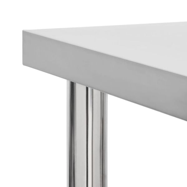 vidaXL virtuves darba galds, 60x60x85 cm, nerūsējošs tērauds