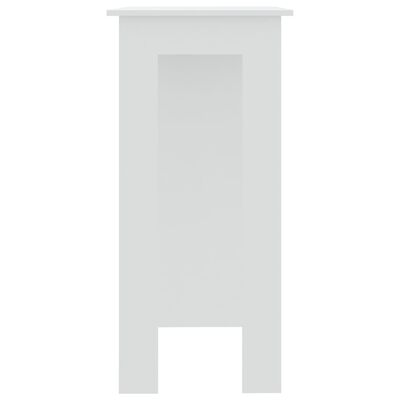 vidaXL bāra galds ar plauktu, balts, 102x50x103,5 cm, skaidu plāksne