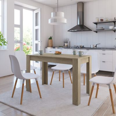 vidaXL virtuves galds, 120x60x76 cm, ozolkoka krāsā, skaidu plāksne