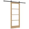 vidaXL Slīdo&scaron;ās durvis Dabīgs un melns 83 x 202 cm