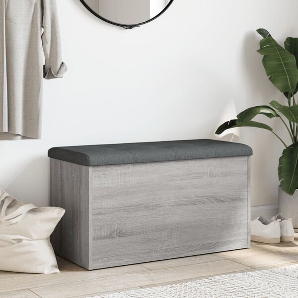 vidaXL uzglabā&scaron;anas sols, pelēks, 82x42x45 cm, inženierijas koks