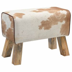 vidaXL sols 60 x 30 x 45 cm Īsta āda Brūna un balta