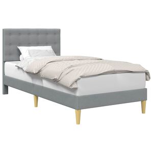 vidaXL Gultas rāmis ar galvas klāju Gai&scaron;i pelēka 80 x 200 cm Audums