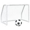 vidaXL bērnu futbola vārti, bumba, 2 gab., balti, 64x35x48 cm, metāls