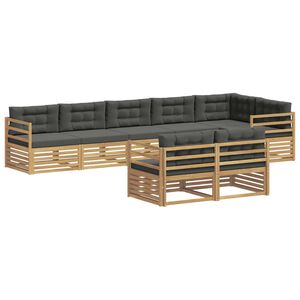 vidaXL Āra dīvānu komplekts 8 pcs Balta un antracīta Poliesters