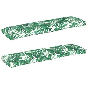 vidaXL Kastī&scaron;u spilvenu komplekts 2 pcs Lapu raksts 150 x 40 x 8 cm