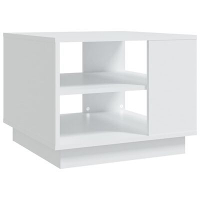 vidaXL kafijas galdiņš, balts, 55x55x43 cm, skaidu plāksne