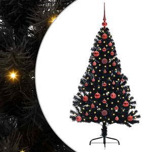 vidaXL Mākslīgais LED Ziemassvētku eglīte su 150 LED Melna 120 cm PVC