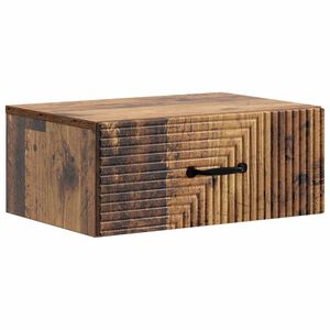 vidaXL Sienā stiprināms nakts skapis Vecs koks 49 x 34,5 x 20 cm