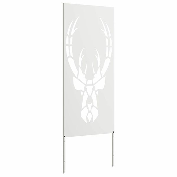 vidaXL Dārza privātuma ekrāns Balts 50 x 140 cm Auksti velmēta tērauds