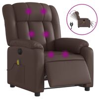 vidaXL elektrisks masāžas krēsls, atgāžams, brūna mākslīgā āda