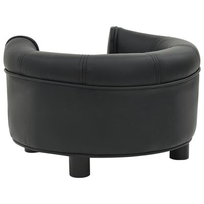 vidaXL suņu dīvāns, melns, 48x48x32 cm, plīšs, mākslīgā āda