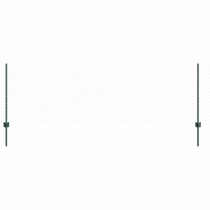 vidaXL Se&scaron;stūra žogs ar stabu 50 x 0,8 m PVC pārklāts tērauds Zaļa