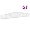 vidaXL arkveida gabiona grozi, 5 gb., 400x30x40/60 cm, cinkota dzelzs