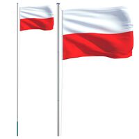 vidaXL Polijas karogs un masts, 6,23 m, alumīnijs