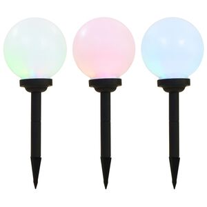vidaXL sfēriskas āra LED solārās lampas, 3 gab., 20 cm, RGB, baltas