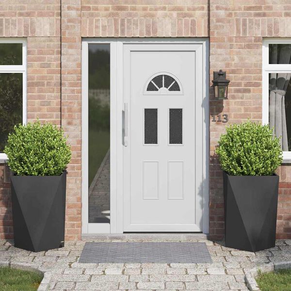 vidaXL Puķu kaste 2 pcs Melna 50 x 50 x 75 cm Tērauds