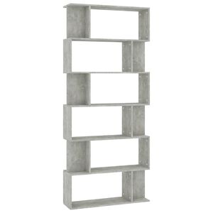 vidaXL grāmatu plaukts, 80x24x192 cm, betonpelēks, inženierijas koks