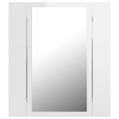 vidaXL vannasistabas spoguļskapītis ar LED, balts, 40x12x45 cm, akrils