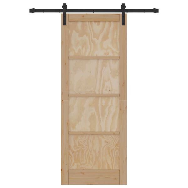 vidaXL Slīdošās durvis Brūna 78 x 202 cm Ciets priedes koks