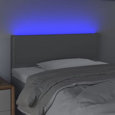 vidaXL gultas galvgalis ar LED, 100x5x78/88 cm, gaiši pelēks audums