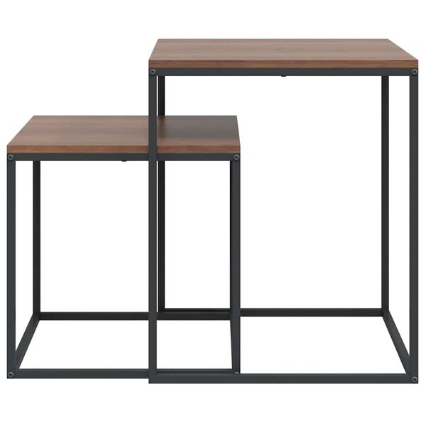 vidaXL kafijas galdiņi, 2 gab., inženierijas koks un metāls