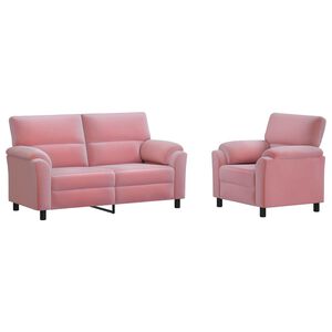 vidaXL Dīvānu komplekts 2 pcs Rozā Samts