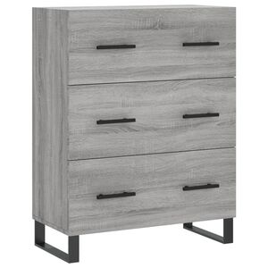 vidaXL kumode, pelēka ozolkoka, 69,5x34x90 cm, inženierijas koks