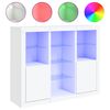 vidaXL kumodes ar LED apgaismojumu, 3 gab., baltas, inženierijas koks