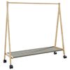 vidaXL drēbju statīvs ar plauktiem un riteņiem 106x34x106,5 cm bambusa