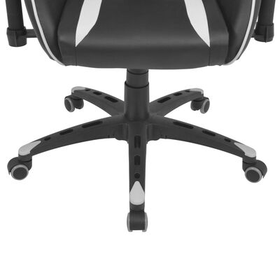 vidaXL atgāžams biroja krēsls, mākslīgā āda, melns ar baltu