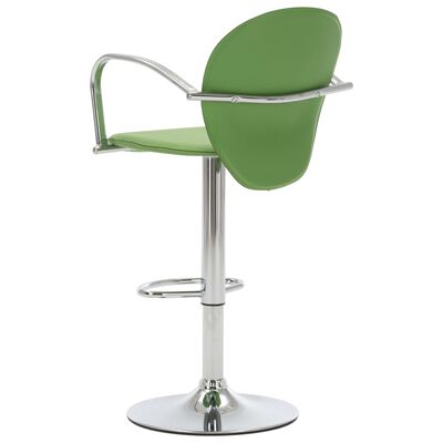 vidaXL bāra krēsls ar roku balstiem, zaļa mākslīgā āda