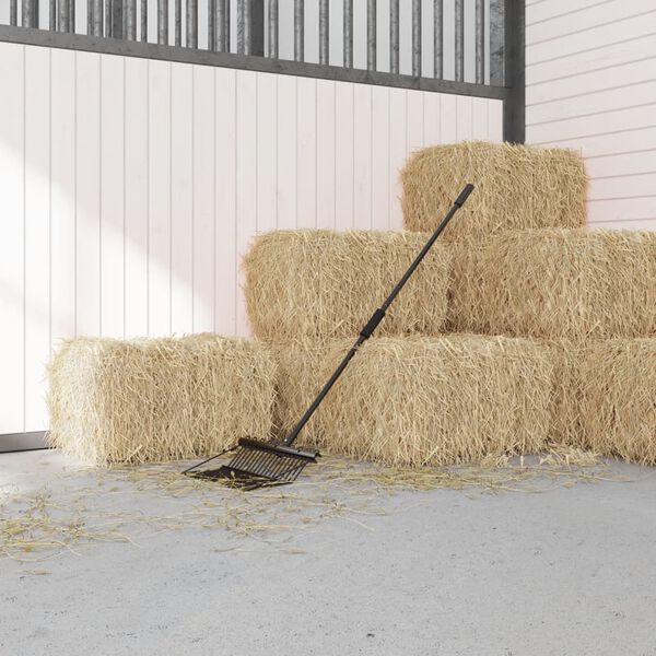 vidaXL dakšas galva ar 18 tērauda zariem, melna