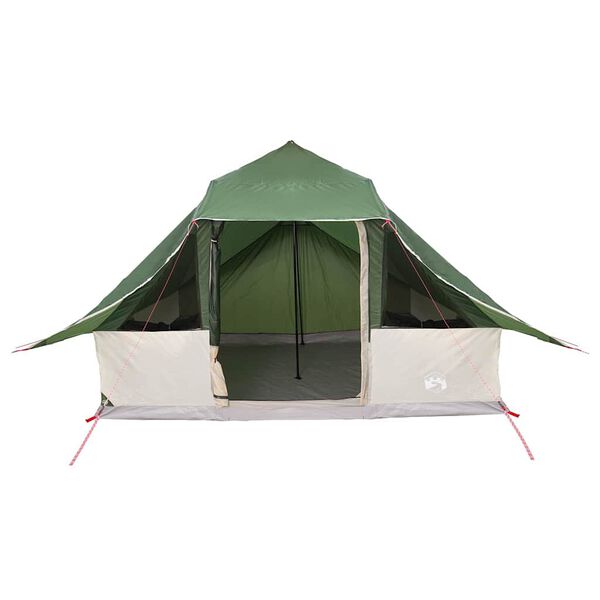 vidaXL Tipi telts ar jumtu Zaļa 364 x 281 x 257 cm tafta