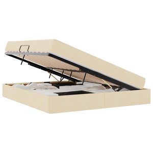 vidaXL Gulta ar uzglabā&scaron;anas vietu un matraci Krēmkrāsa 180 x 200 cm