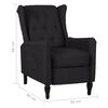 vidaXL atpūtas krēsls, atgāžams, melns audums